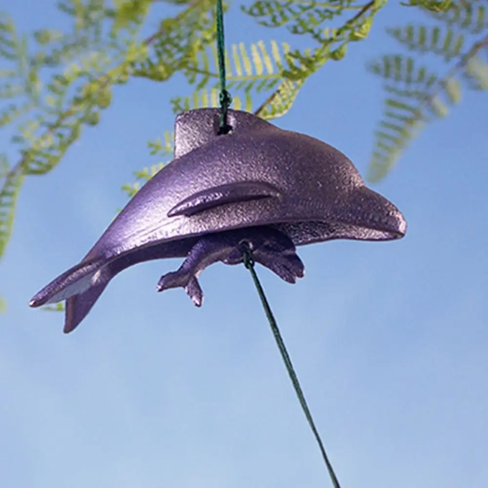 Cast Iron Metal Whale Wind Chimes Vintage Hanging Bell Dolphin Wind Bell Garden Decoration Chinese Hanging Yard
