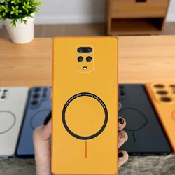 Shockproof Magnetic Silicone Back Cover - Colorful Hard Shell Case for Redmi Note 9S (XCK orange)
