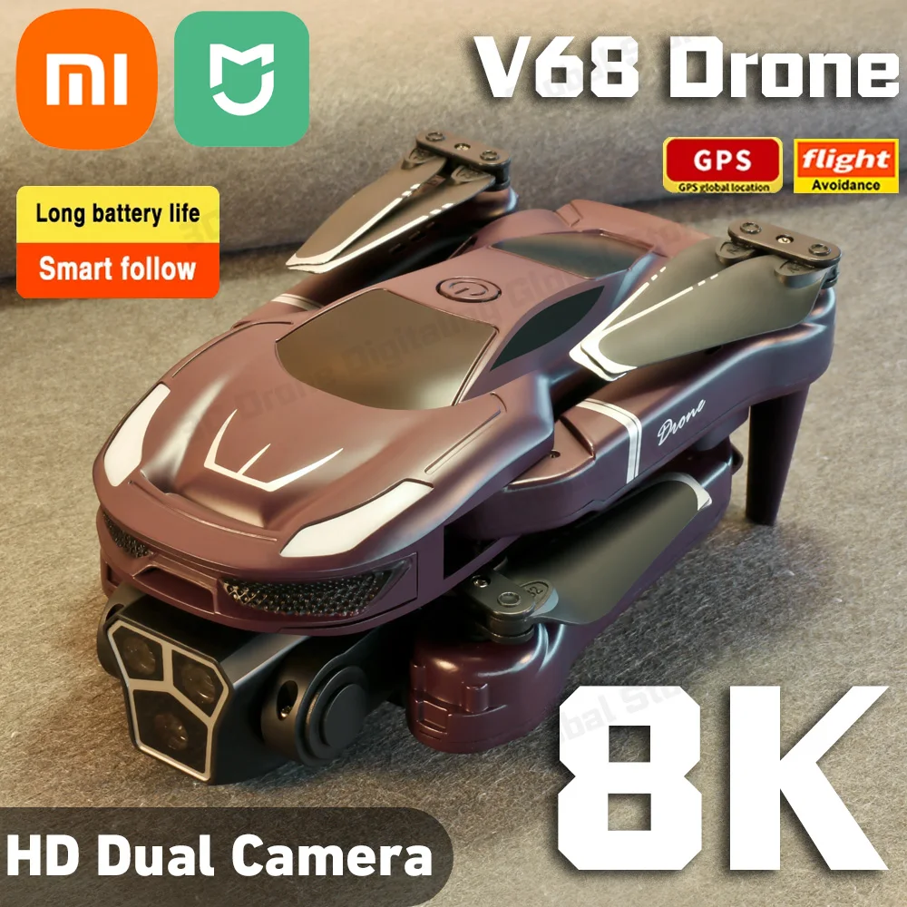 Xiaomi Mijia V68 Drone 8K Professional Hd Antenna Dual-Camera 5G Gps Evitamento Ostacoli Drone Quadcopter Toy 9000M Spedizione Gratuita