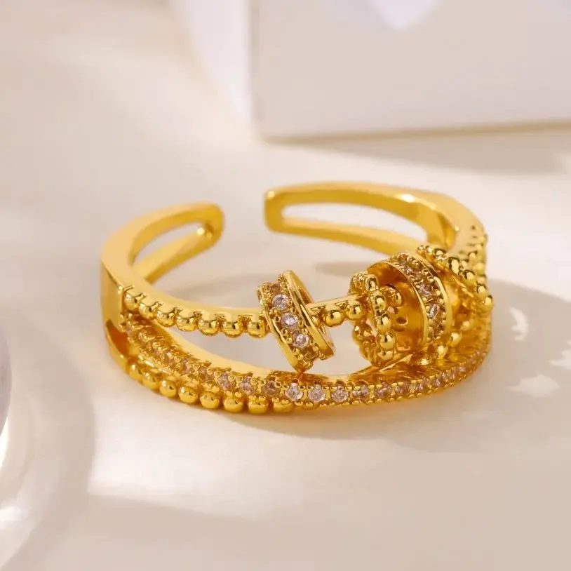 Round Bead Rotating Anxiety Relief Spinner Ring