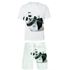 Summer Cute Panda 3D Print T-Shirts Shorts Sets Men's Tracksuits Oversized Short Sleeve T Shirt Pants Set Man Suits Clothing 2