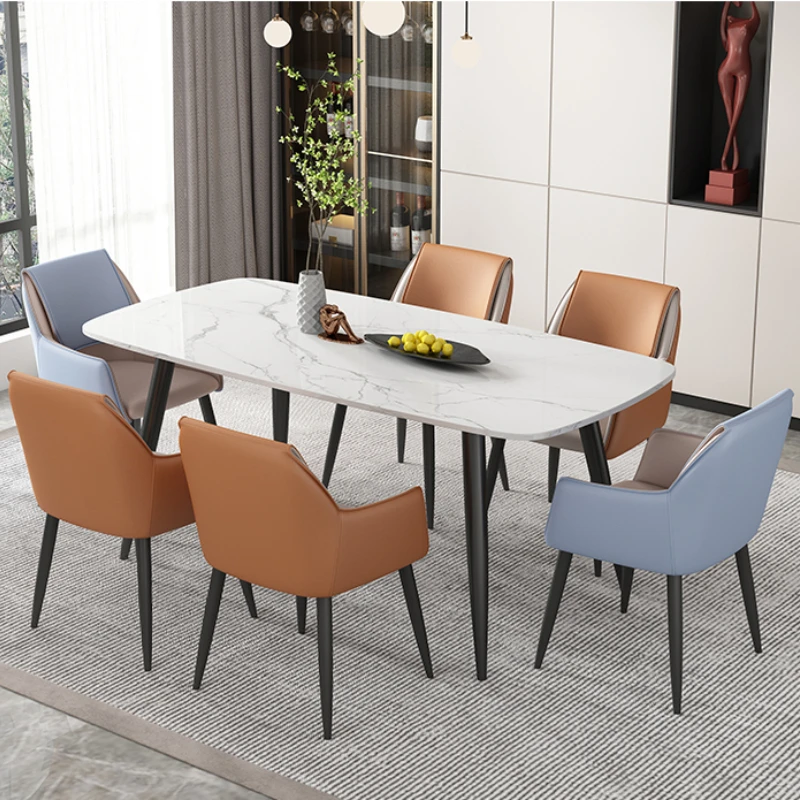 

4pcs Modern Dining Chair Light Luxury Kitchen Nordic Leather Creative Leisure Chair Living Room Sillas De Comedor Home Furniture