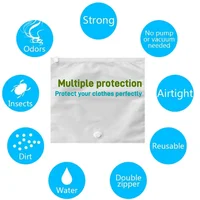 Travel Roll-Up Vacuum Storage Bags, Reusable Fabric Cloth Luggage Compression Pack Bag Fit Clothing, No Need Air Pump 2
