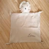 Name Personalized Muslin Cotton Soother Towel Bib Baby Comforter Blanket Infant Kids Sleeping Dolls for Children 6