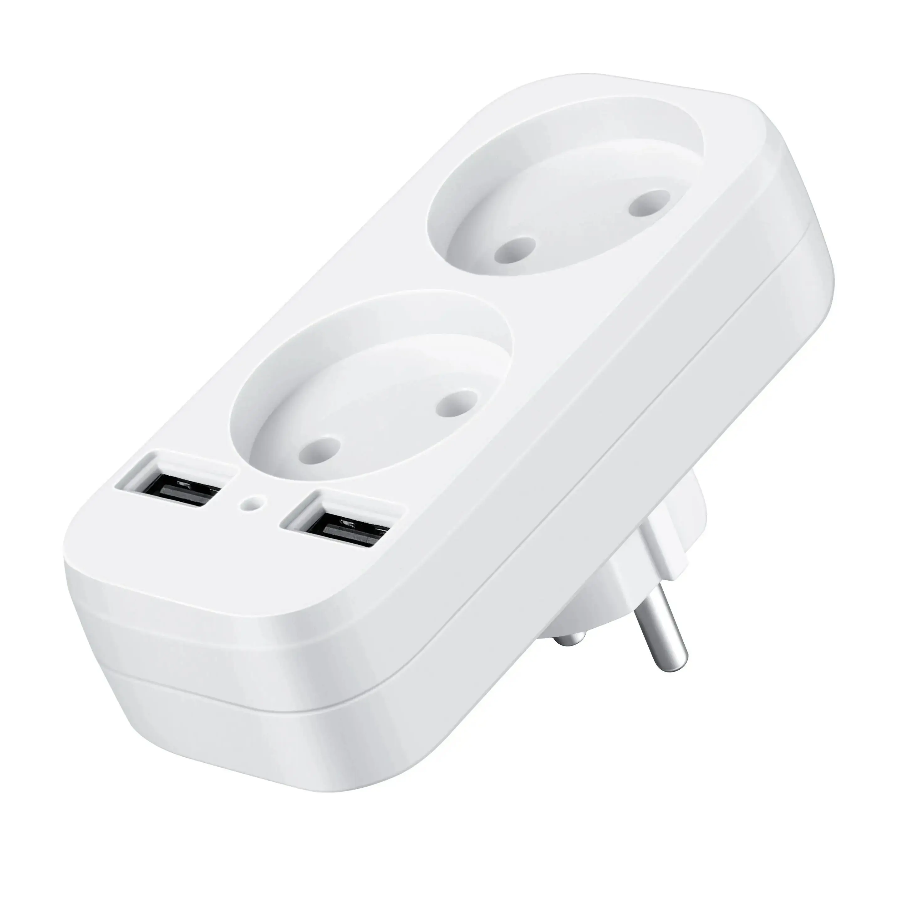 European style dual socket with dual USB 5V 2A output, plug adapter, free shipping