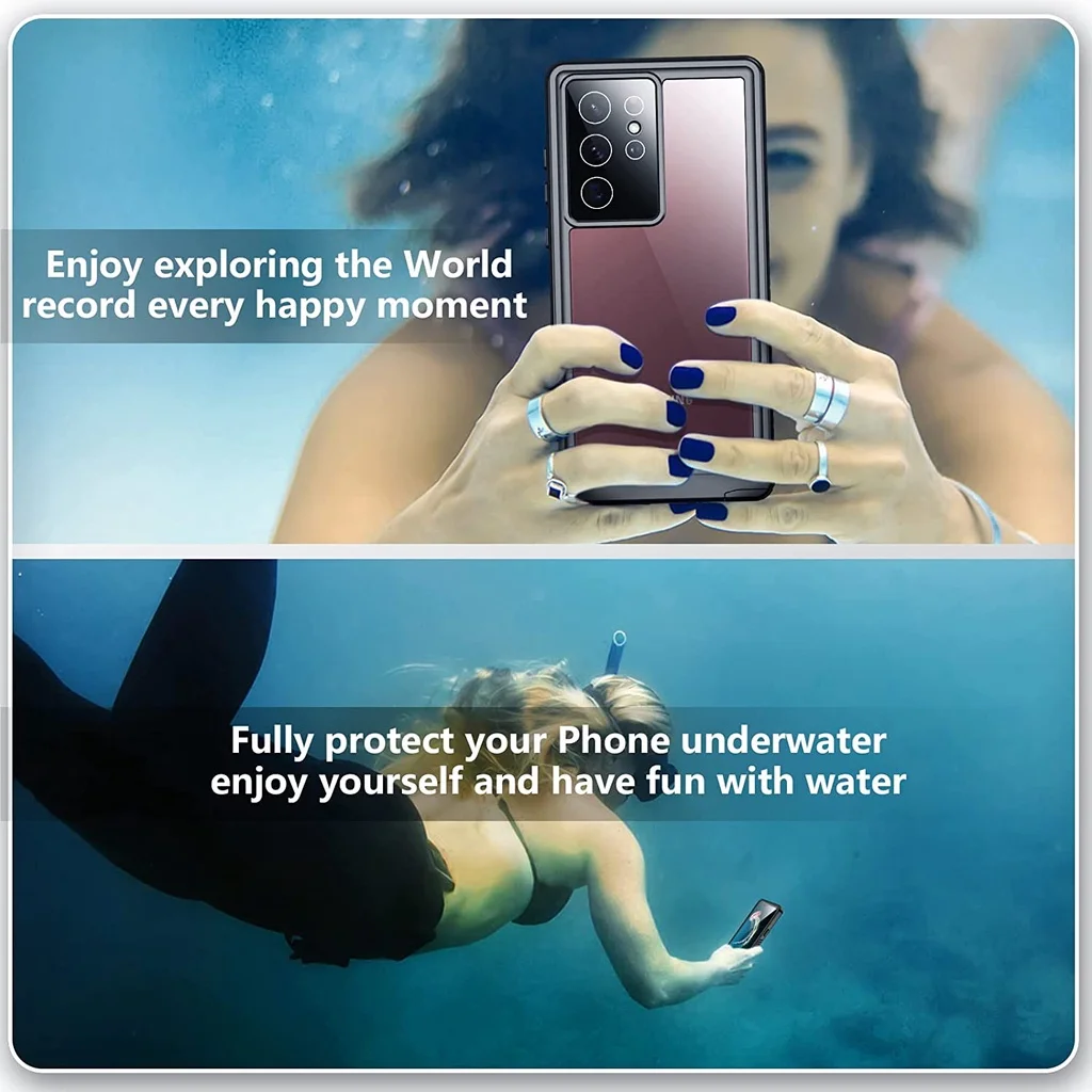 Waterproof Built-in Screen Protector Case For Samsung Galaxy S22 Ultra Full Protection Heavy Duty Shockproof Anti-Scratched