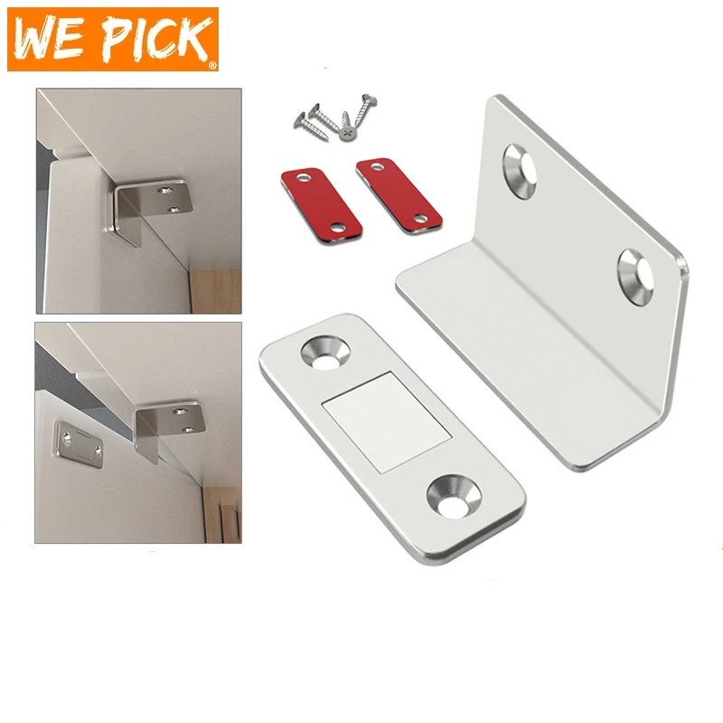 1 Set Strong Door Closer Magnetic Door Catch Latch Door Magnet Furniture Cupboard Closer Cabinet Catches With Screw Ultra Thin naierdi 2pcs set magnetic cabinet catches magnet door stops hidden door closer with screw for closet cupboard furniture hardware