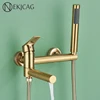Bathtub Faucet Brass Wall Mounted Bathroom Shower Mixer Tap Single Handle Waterfall Mixing Spout Full Shower Set For Toilet 1