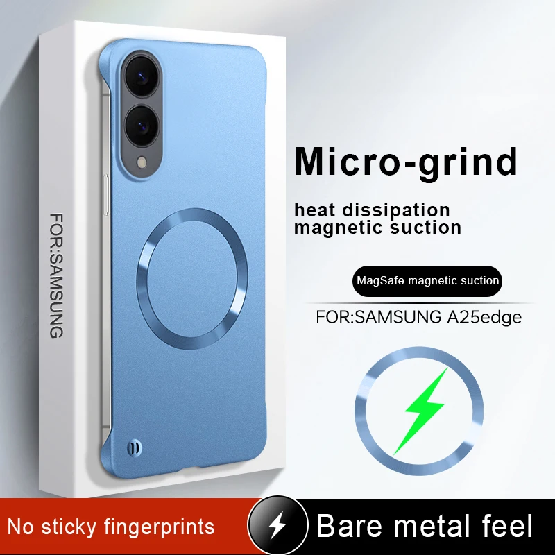 Matte Metall-Dünne PC Rahmenlose Magnetische Magsafe-Hüllen für Samsung S25 Edge FE S24 S23 S25 S26 Ultra S22 Plus A56 5G Armor Cover – Detail 29