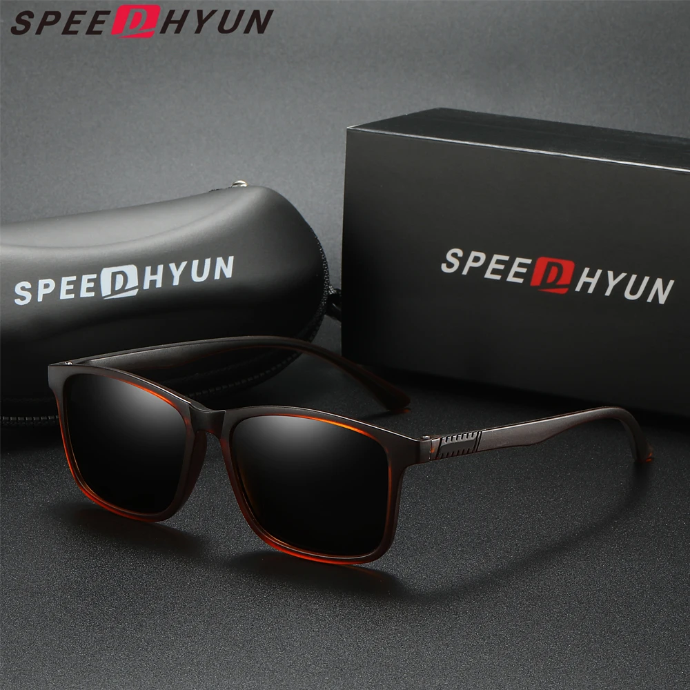 

SPEEDHYUN Ultra Light TR90 Sunglasses Men Polarized Cat.3 UV400 TAC Lens Sun Glasses Women Outdoor Sports Eyewear