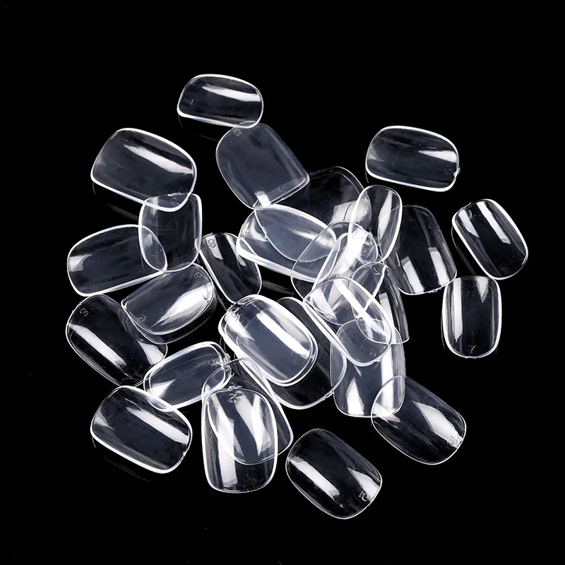 Acrylic Extension Fake Nails Full Coverage False Nails Tips Clear Transparent Full Round Press on Salon Tip Manicure Tools