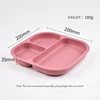 Food Grade Silicone Dining Plate Children 3-Grids Dishes Eating Training Tableware Feeding Tray With Sucker Anti-Drop Baby Stuff 2