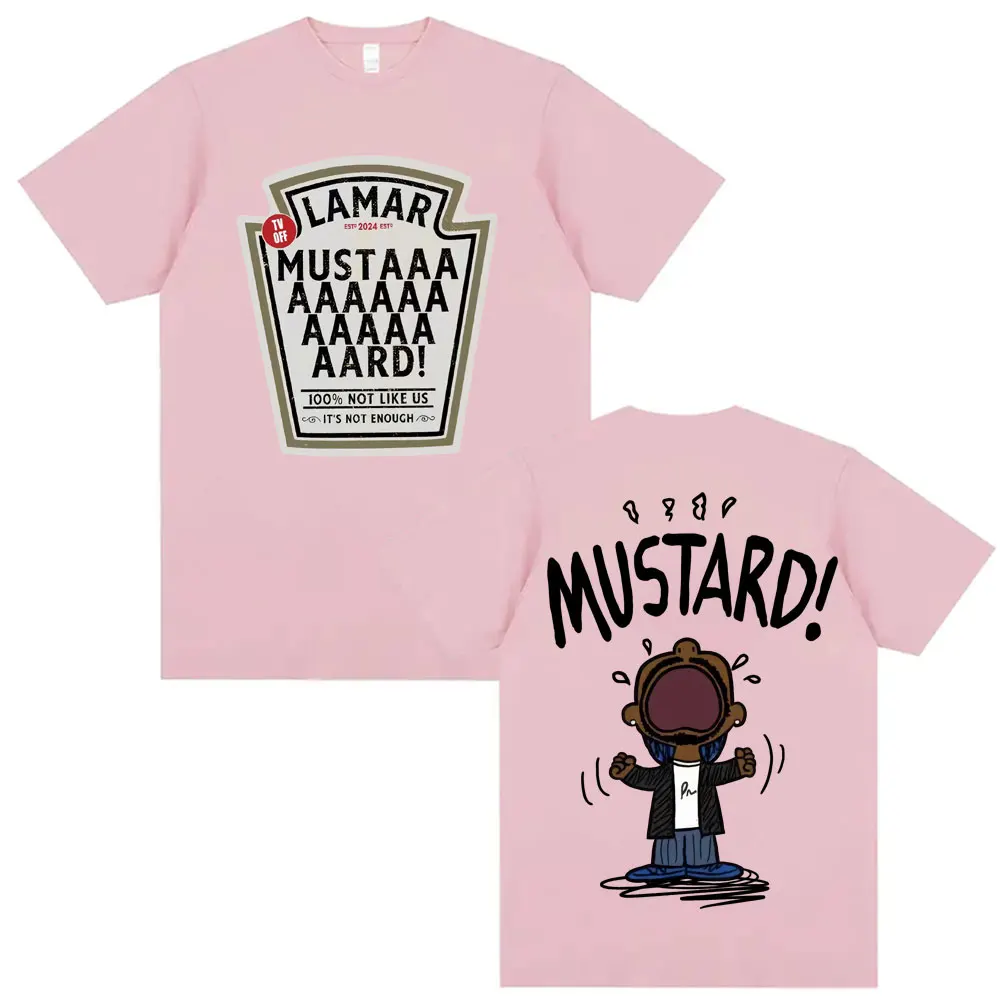 Kendrick Lamar Mustard T Shirts Unisex Harajuku Hip Hop Short Sleeve Popular Music T Shirt Men's Casual Cotton Oversized T-shirt 5