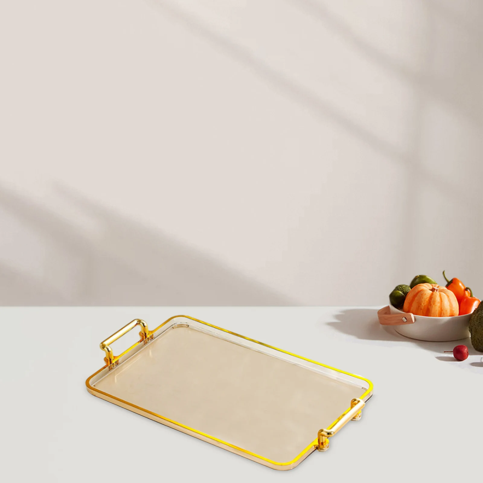 Serving Tray with Handles Eating Tray Cosmetic Storage for Home Countertop Centerpiece Rectangular Table Decor Food wooden serving tray,tea tray