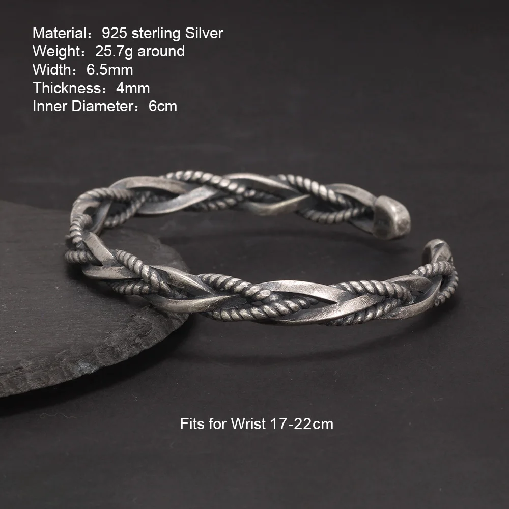925 Sterling Silver Vintage Twisted Bangle Bracelet 7.75 - Etsy