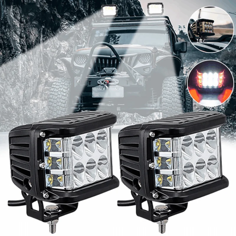 4"LED Work Light Dual Side Shooter Led light 45W Led Pod Off Road Flashing Light For Car Truck Pickup Boat Suv