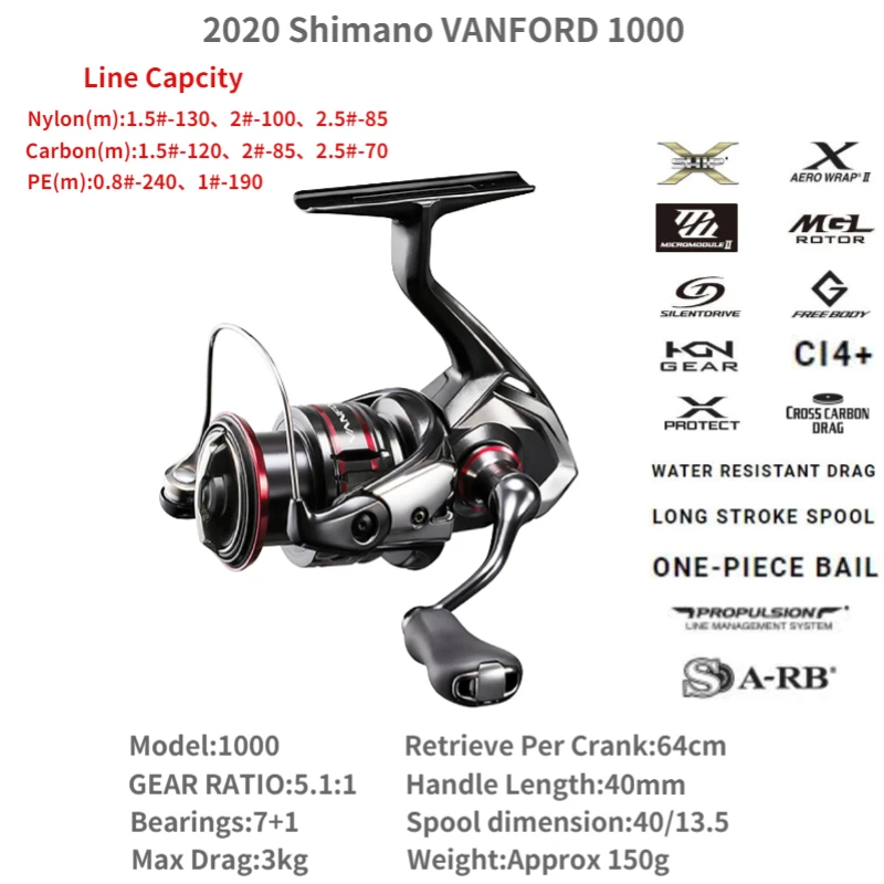 2020 SHIMANO VANFORD Max Drag 2.5-11kg MGL Rotor CI4+ Body LONG