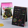 10 Sheets Fun Magic Drawing Book Toy DIY Scratch Notebook Black Cardboard Children Learning Toys Scratch Art Painting Doodle 3