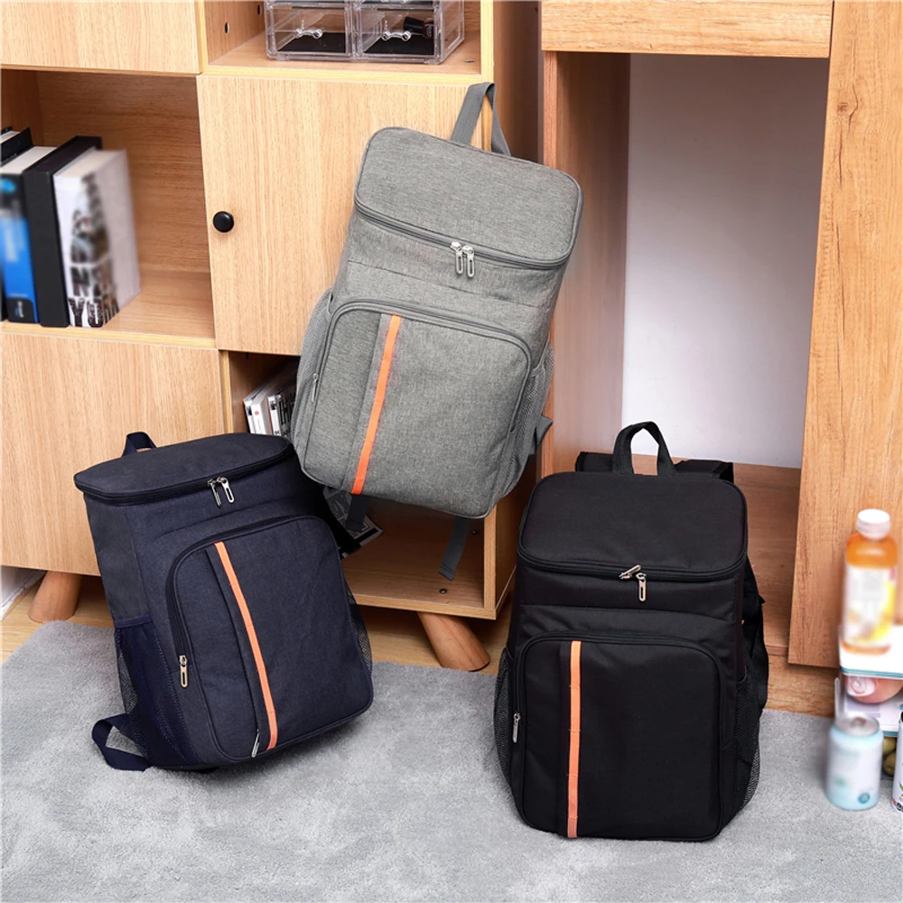 18L Large Capacity Cooler Bag Leak Proof Lunch Backpack Thermal Picnic Cool Warm Insulated Bag Outdoor Food Beverage Storage