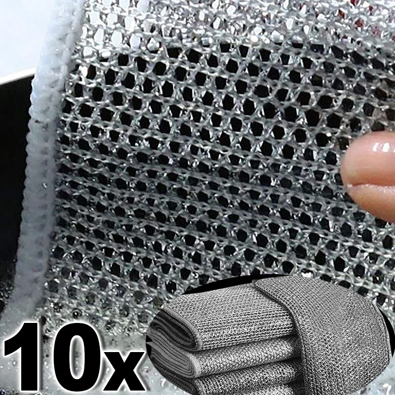 20cmSteelWireDishclothsDoublelayerNonstickOilIronDishrag