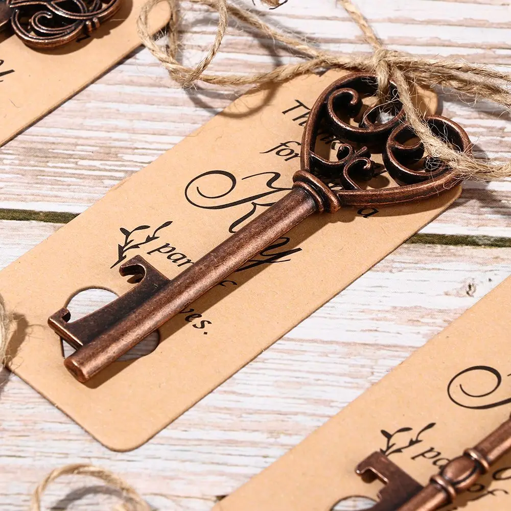 Vintage Key Bottle Opener Wine Keychain Souvenir Wedding Pendant Beer Opener Festival Souvenir Gift Wedding Party Favor Supplies for Bottle Opener