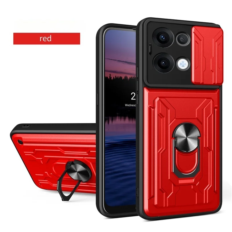 Rugged Armor Case with Lens Protection & Card Slot Stand