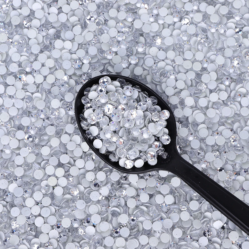 Hot Fix Rhinestones Clear Glass Rhinestones Crystal Rhinestones Glass Rhinestones Rhinestone Crystals Rhinestone Accessories Rhinestones Beads SS6-SS30 Glass Flatback Rhinestone Glitter Iron On Crystal Round Stones for Diy Craft Fabric Clothes