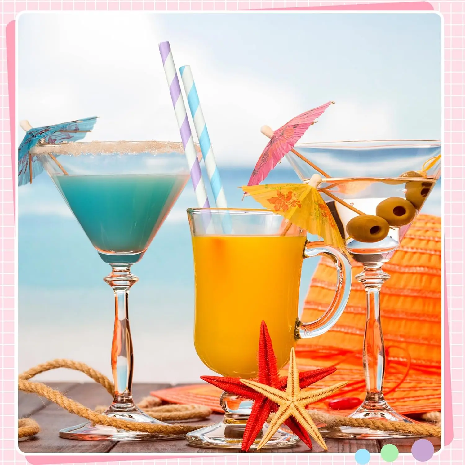 300pcs Paper Straws Bubble Tea White Drinkware Biodegradable Disposable Straw for Drinking and Crafts 12*190mm*100p+6*197mm*200p