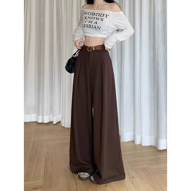 QWEEK Y2k  Vintage Suit Pants Woman Spring Baggy Harajuku Sweatpants Korean Fashion Streetwear Causal Wide Trousers Aesthetic