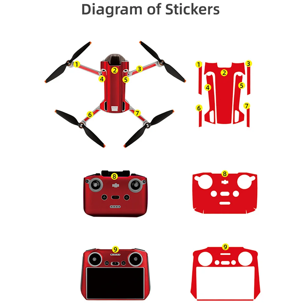 Decals Accessories Stickers With Screen Remote Control Film for DJI Mini 3 Pro Camera Drone DJI Mini 3 Pro Drone Accessories