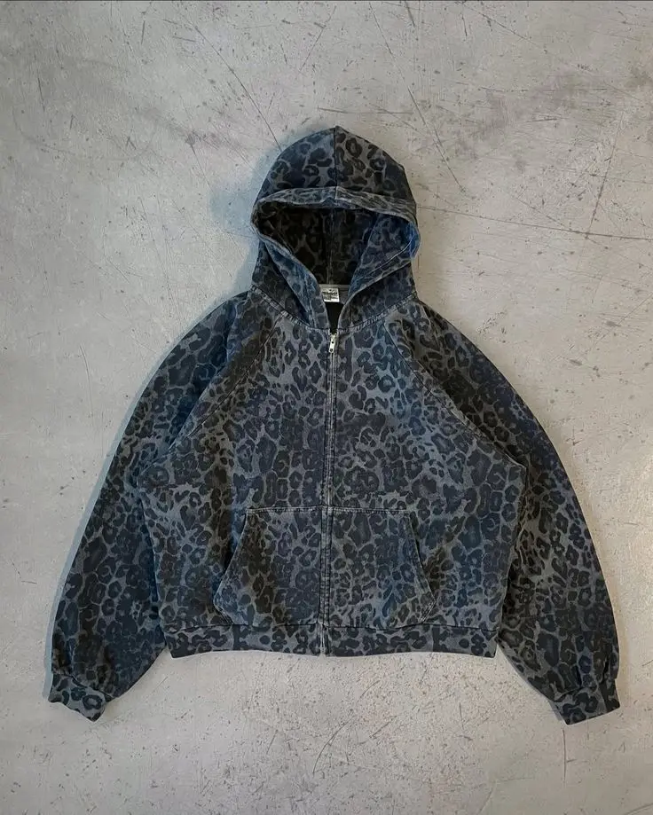 Leopard Destroyed Band Sweater PLUS
