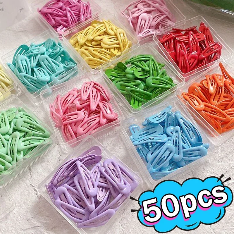 10/40 stücke Süße Waterdrop Snap Haar Clips Frauen Mädchen Nette Candy Farbe Metall BB Haarnadeln Barrettes Bobby headwear Rutsche Pins
