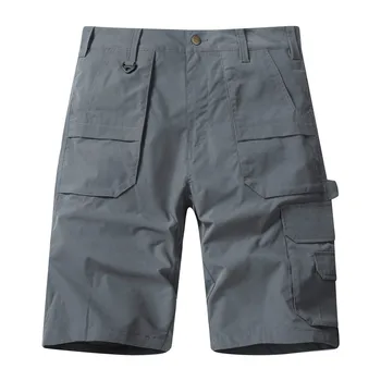New Men'S Beach Shorts 2025 Men'S Cargo Shorts Outdoor Casual Hiking Fishing Working Shorts Solid Multi-Pocket Work Shorts Man 1