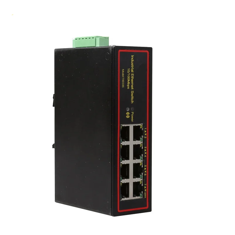 표준 프로토콜 802.3AF/AT 48 OUT/48V POE 스위치, 8 포트 산업용 이더넷 POE 스위치 10/100Mbps