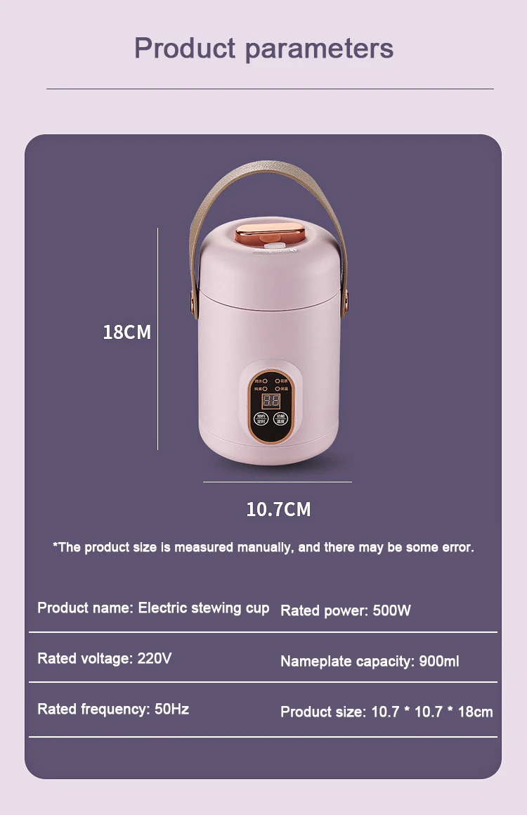 DMWD 1200ml Electric Stew Pot Mini Portable Health Cup Scented Tea Soup Porridge Heating Pot Water Boiler 12H Appointment Travel 6