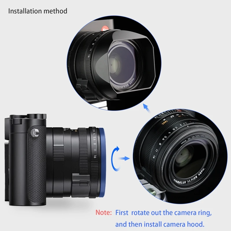 Haoge LH-RX1B Square Metal Bayonet Lens Hood Shade India