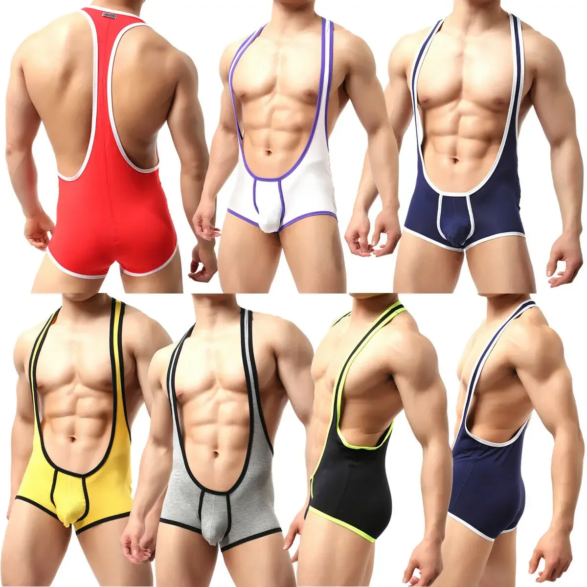 Mens Undershirts Boxers Modal Underwear Wrestling Singlets Leotard Bodysuits Bugle Pouch Bodywear Jumpsuits Sleepwear One-piece