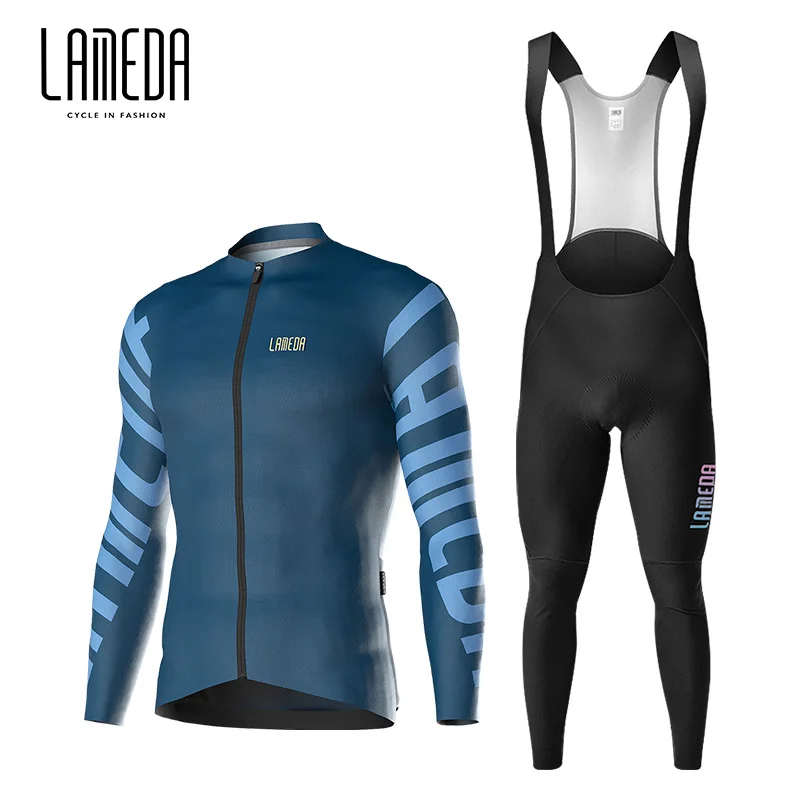 

Трикотажный костюм LAMEDA мужской с длинным рукавом, комплект брюк-комбинезон для велоспорта, профессиональная одежда для шоссейного велосипеда, одежда для горного велосипеда, весна-лето