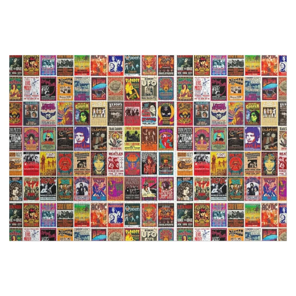 Vintage Rock Band Concert Posters, 70s 80s 90s Retro Music Jigsaw Puzzle Iq Baby Toy Diorama Accessories Christmas Gifts Puzzle 10 pcs music note silicone hand prom accessories decorative wristband aldult festival for concert silica gel