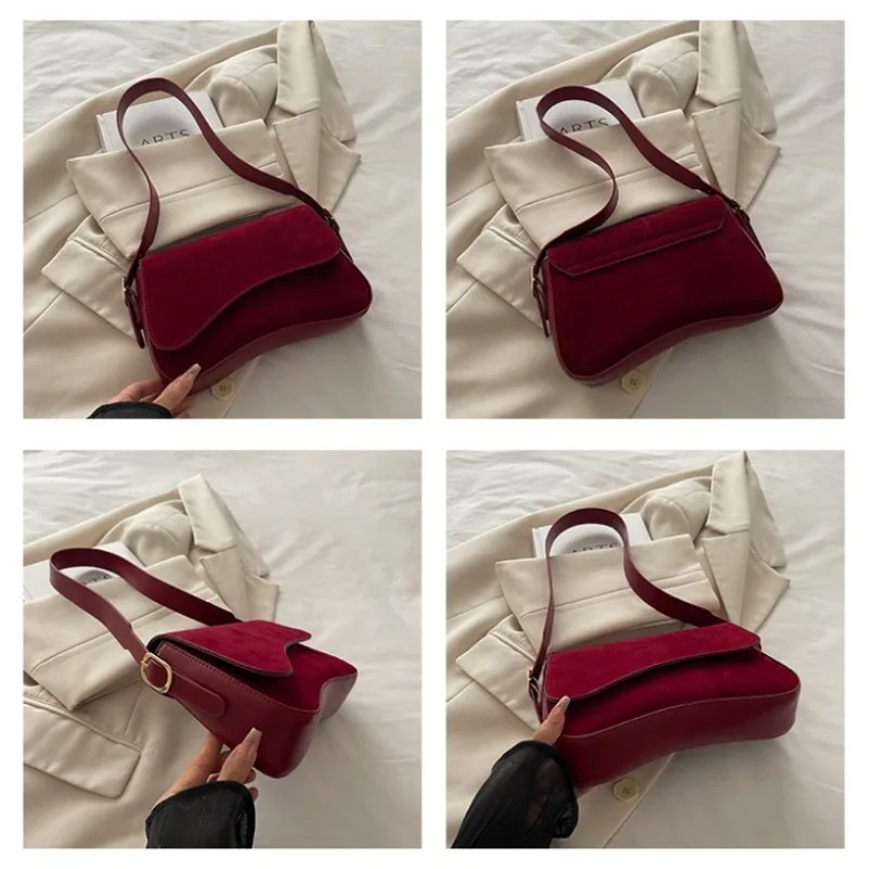 Borsa Sottospalla Donna 2026 Nuova Vintage Opaca Stile Hobo Semplice Trendy Versatile a Tracolla - immagine 3