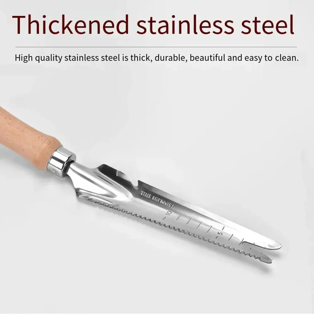 Stainless Steel Multi-functional Drafting Saw Shovel Wooden Handle Grass Cutting Knife Ideal for Gardening and Landscaping 4
