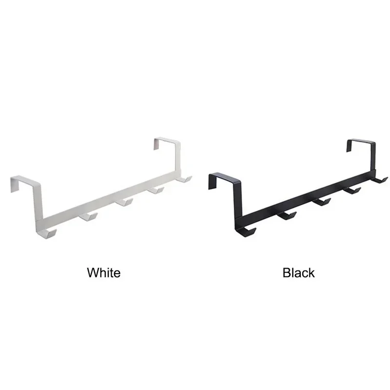 Coat Hook Rack Over Door 5 Hooks Home Organizer Metal Hanging Rack Cloth Coat Hat Hanger Bathroom Kitchen Accessories 1Pcs clothes rack clothes hook