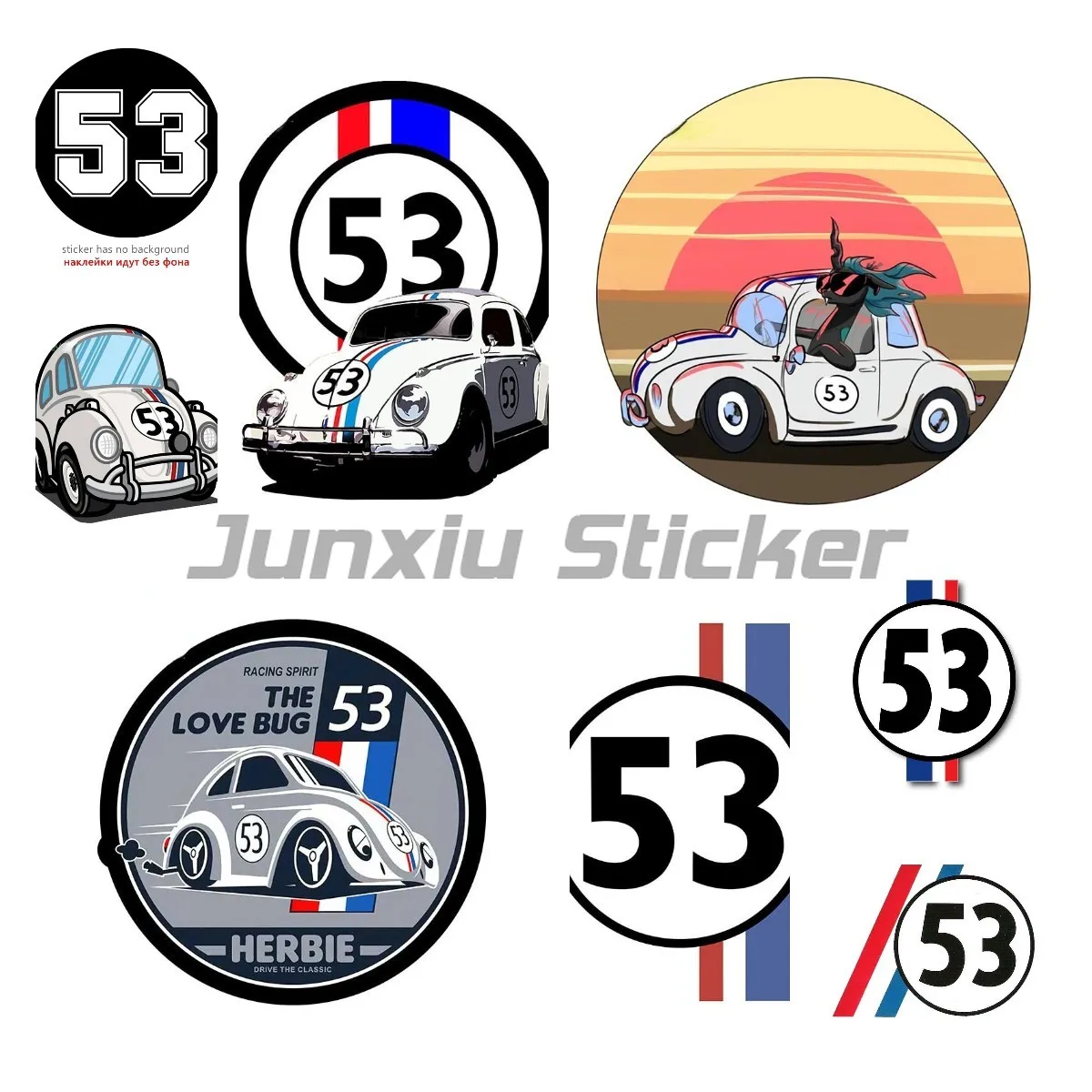 Herbie The Love Bug 53 Car Exterior Decals Creative Motorcycle Window