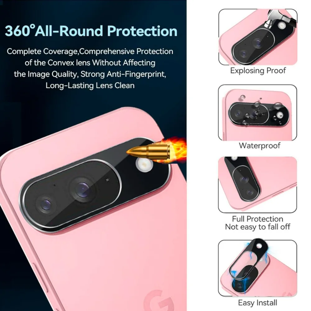 Ultra-Durable 9H Tempered Glass Camera Lens Protector with Anti-Scratch Technology