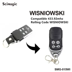For 433.92MHz Pilot WISNIOWSKI Remote Control 4CH Rolling Code Gate Opener Garage Door Command Handheld Transmitter Keychain