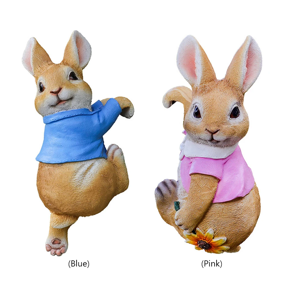 Cute Rabbit Statue Ornament Garden Supplies Resin Figurine Decoration Craft Handicraft  Gifts for Outdoor Indoor Yard