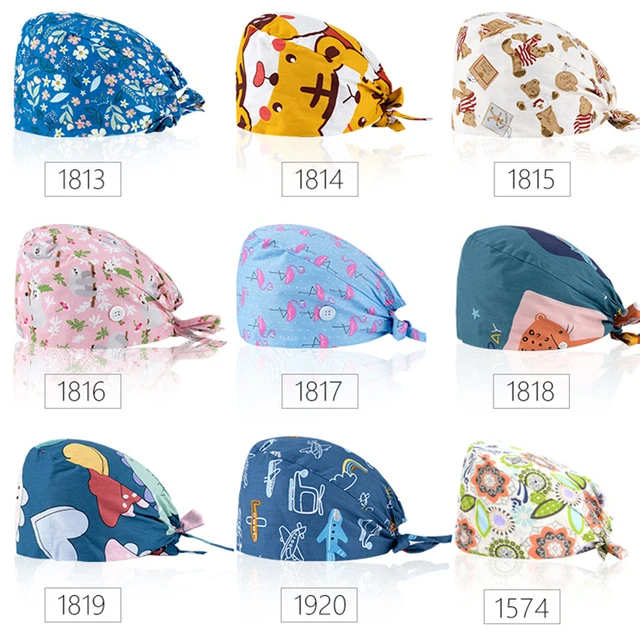 Bonnet d'infirmière en coton de dessin animé pour femme, chapeau de  chirurgien d'hôpital pour animaux de compagnie, casquette de dentiste,  salon de beauté, générateurs médicaux - AliExpress