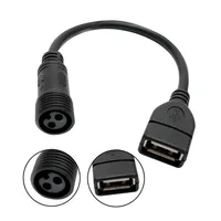 Connecteur de panneau de lumière solaire USB femelle à 2 broches, fil extérieur, adaptateur mâle femelle à 2 cœurs, ligne de Conversion étanche de Projection 6