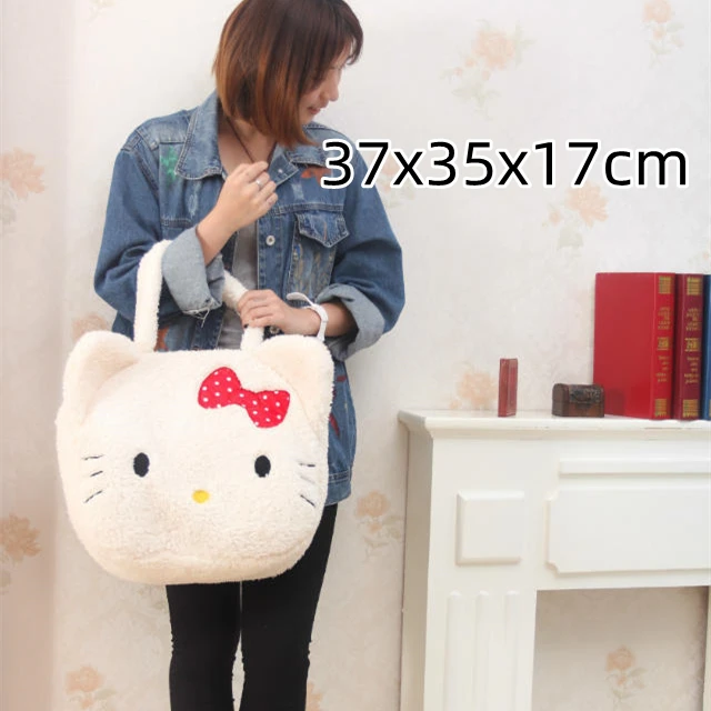 Lovely Hello Kitty Messenger Bag Japanese Style Cat Shoulder Bag Plush Bag  Lolita Handbag School Bag Birthday Gifts For Girl