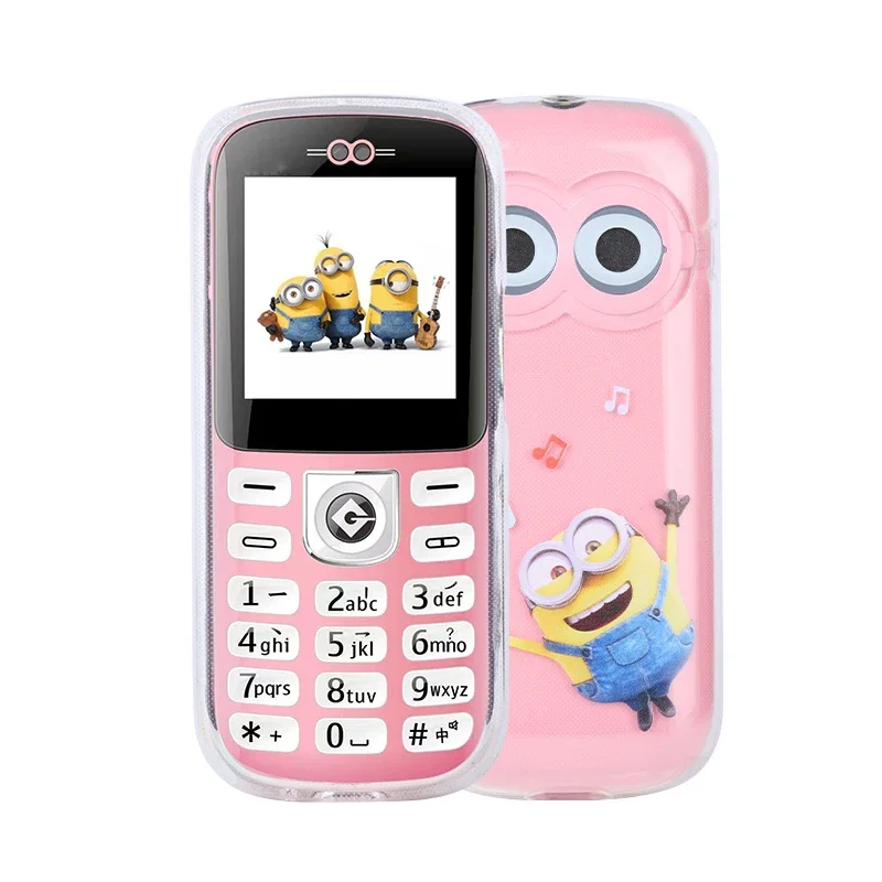 Mini Cartoon Mobile Phone 1.44" 2G GSM Dual SIM MP3 Magic Telphone NO Camera Flashlight 2600MAH Lady Student Card CellPhone 2